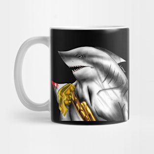 the mighty white shark in gold armor Mug